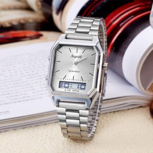 Silver color stainless steel mechanical watch