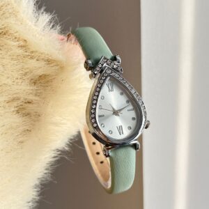 PU leather made lemon mint color soft watch