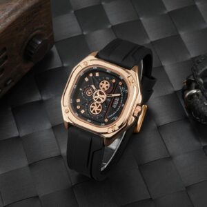 PU leather automatic watch